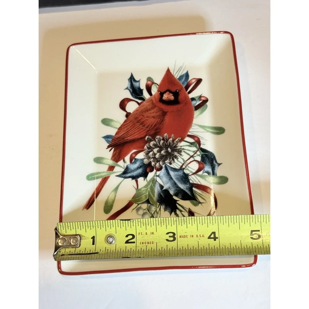 Lenox Winter Greetings Cardinal Spoon Rest Tray 6.5